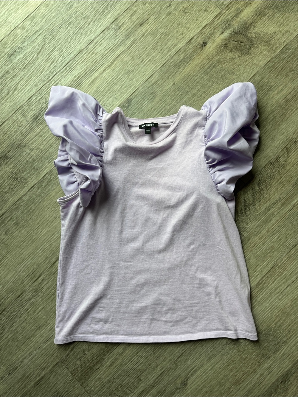 Express Light Lavender Puff Sleeve Tee